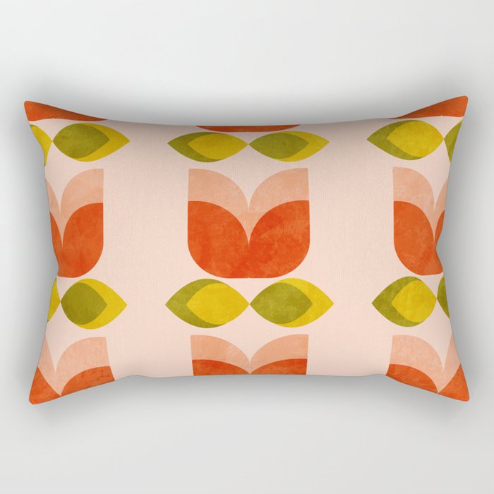 retro tulips midcentury Rectangular Pillow Gallery Image 1