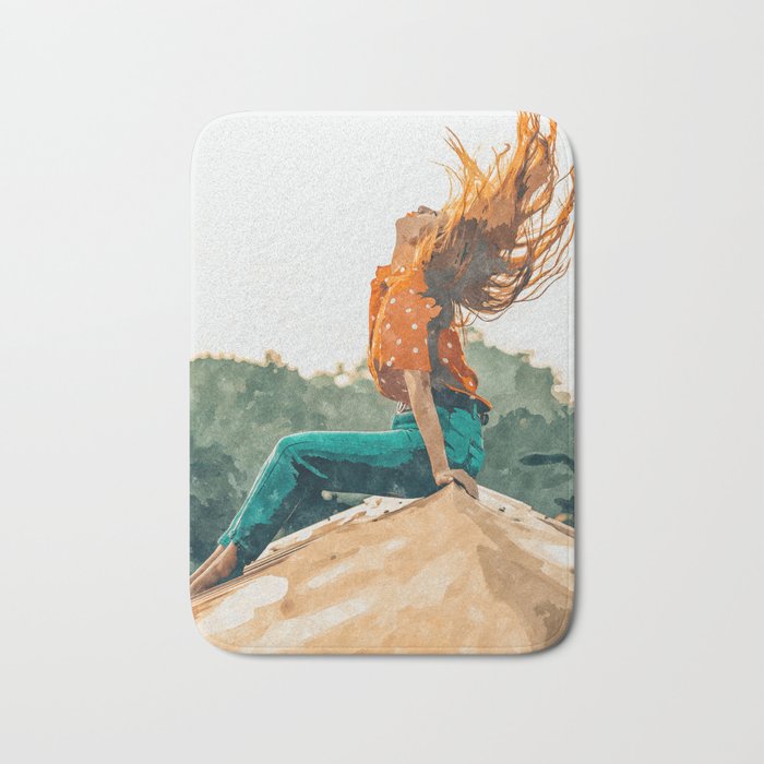 Live Free, Freedowm Woman Empower Painting, Fashion Female Human Rights Bath Mat Gallery Image 1
