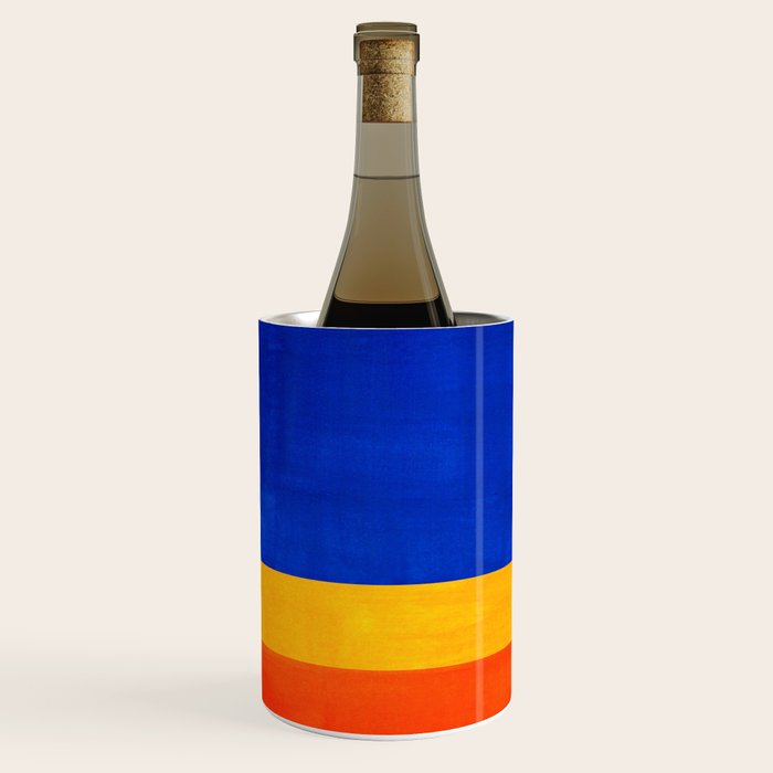 Wide Awake Blue Yellow And Orange Colorfield  Wine Chiller Gallery Image 2