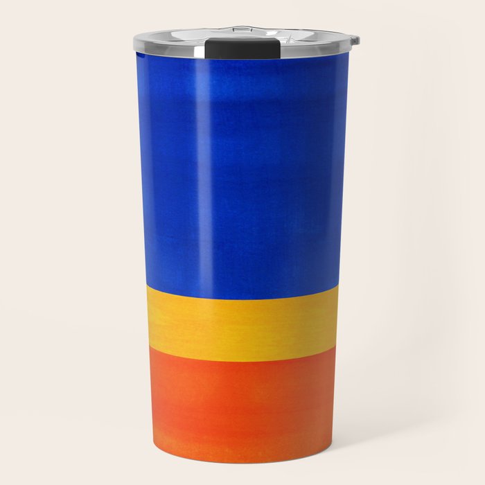 Wide Awake Blue Yellow And Orange Colorfield  Travel Mug Gallery Image 1