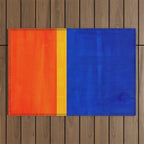 Wide Awake Blue Yellow And Orange Colorfield  Outdoor Rug Gallery Image 1