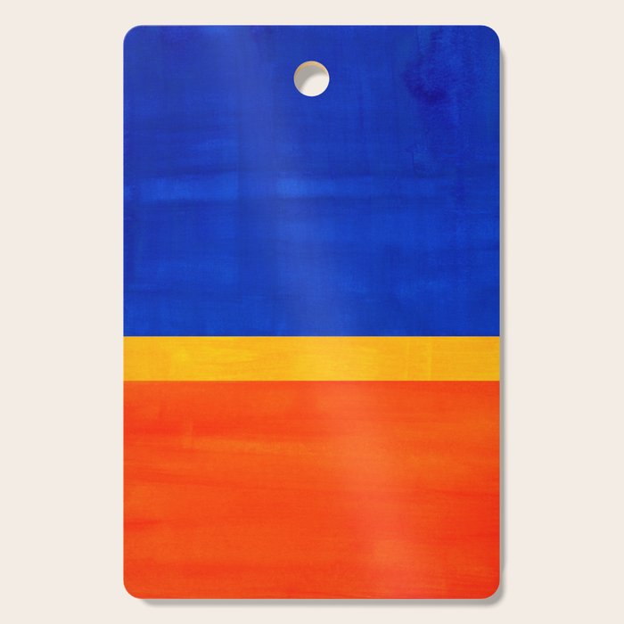 Wide Awake Blue Yellow And Orange Colorfield  Cutting Board Gallery Image 1
