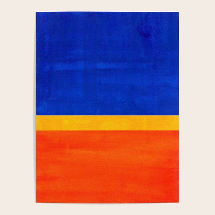 Wide Awake Blue Yellow And Orange Colorfield  Poster Gallery Image 4