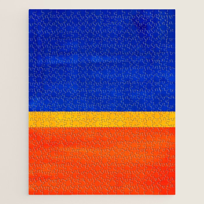 Wide Awake Blue Yellow And Orange Colorfield  Jigsaw Puzzle Gallery Image 1