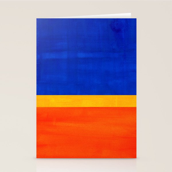 Wide Awake Blue Yellow And Orange Colorfield  Stationery Card Gallery Image 2