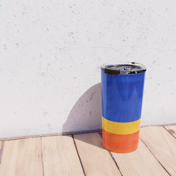 Wide Awake Blue Yellow And Orange Colorfield  Travel Mug Gallery Image 4