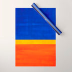 Wide Awake Blue Yellow And Orange Colorfield  Wrapping Paper Gallery Image 1