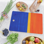 Wide Awake Blue Yellow And Orange Colorfield  Cutting Board Gallery Image 2