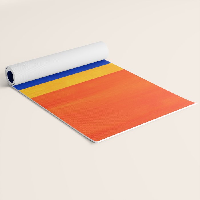 Wide Awake Blue Yellow And Orange Colorfield  Yoga Mat Gallery Image 2