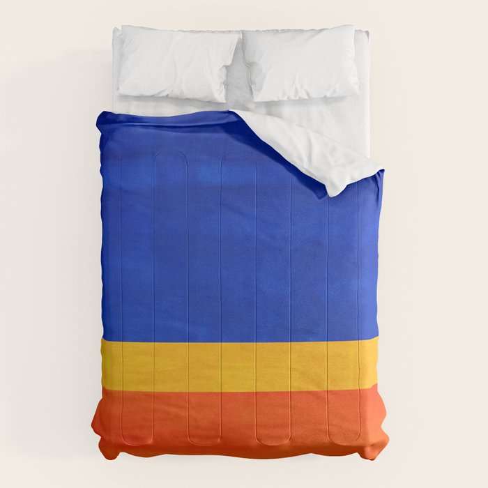Wide Awake Blue Yellow And Orange Colorfield  Comforter Gallery Image 6