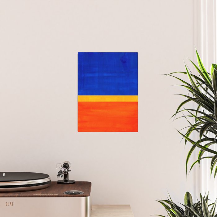 Wide Awake Blue Yellow And Orange Colorfield  Poster Gallery Image 2