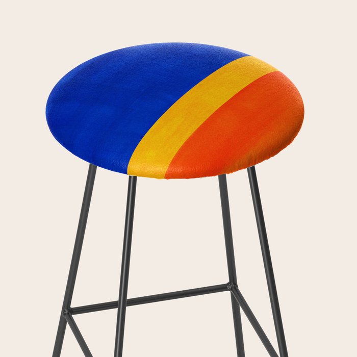 Wide Awake Blue Yellow And Orange Colorfield  Stool Gallery Image 2