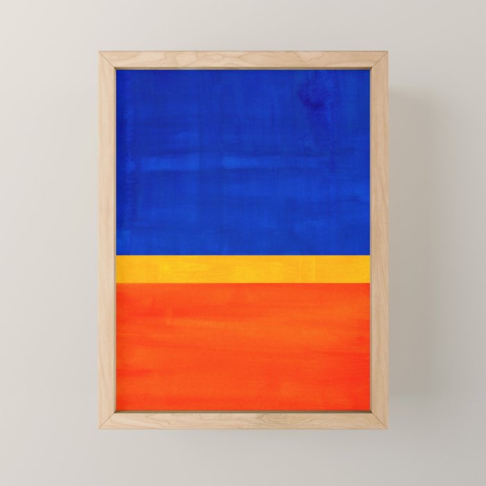 Wide Awake Blue Yellow And Orange Colorfield  Mini Art Print Gallery Image 1