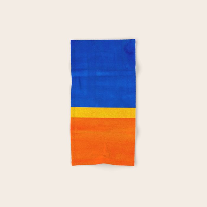 Wide Awake Blue Yellow And Orange Colorfield  Bath Towel Gallery Image 1