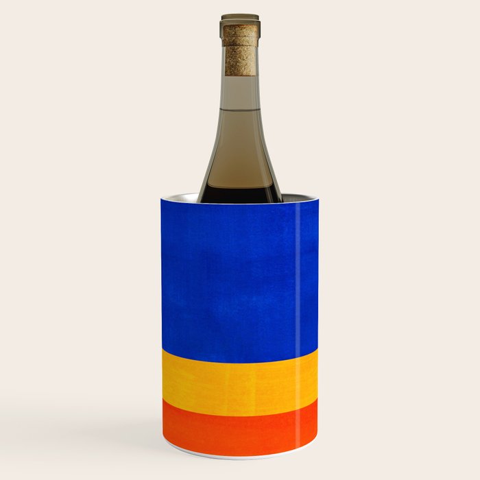 Wide Awake Blue Yellow And Orange Colorfield  Wine Chiller Gallery Image 3