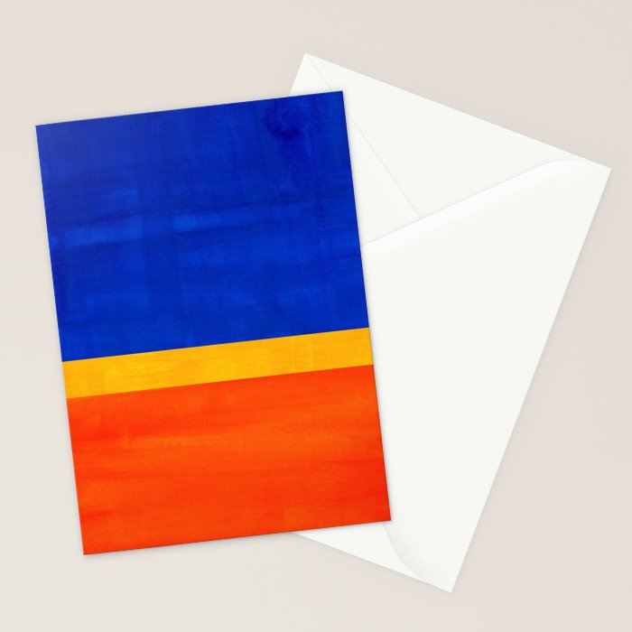 Wide Awake Blue Yellow And Orange Colorfield  Stationery Card Gallery Image 2
