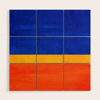 Wide Awake Blue Yellow And Orange Colorfield  Wood Wall Art Gallery Image 1