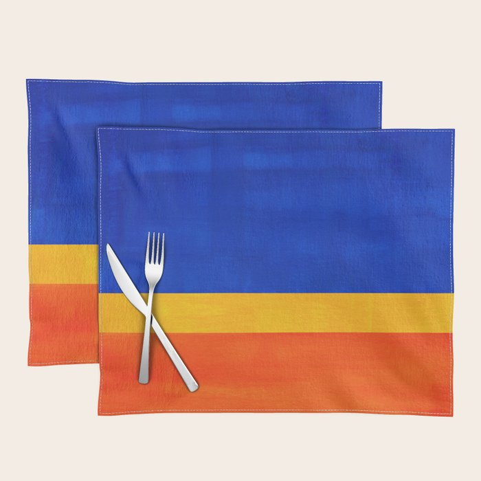 Wide Awake Blue Yellow And Orange Colorfield  Placemat Gallery Image 1