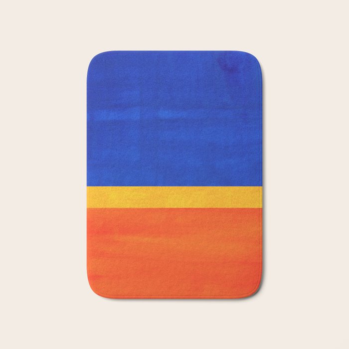 Wide Awake Blue Yellow And Orange Colorfield  Bath Mat Gallery Image 1