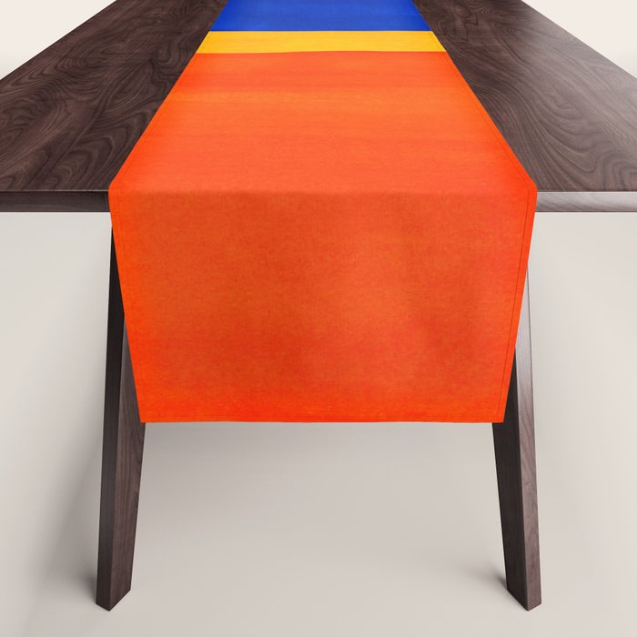 Wide Awake Blue Yellow And Orange Colorfield  Table Runner Gallery Image 1