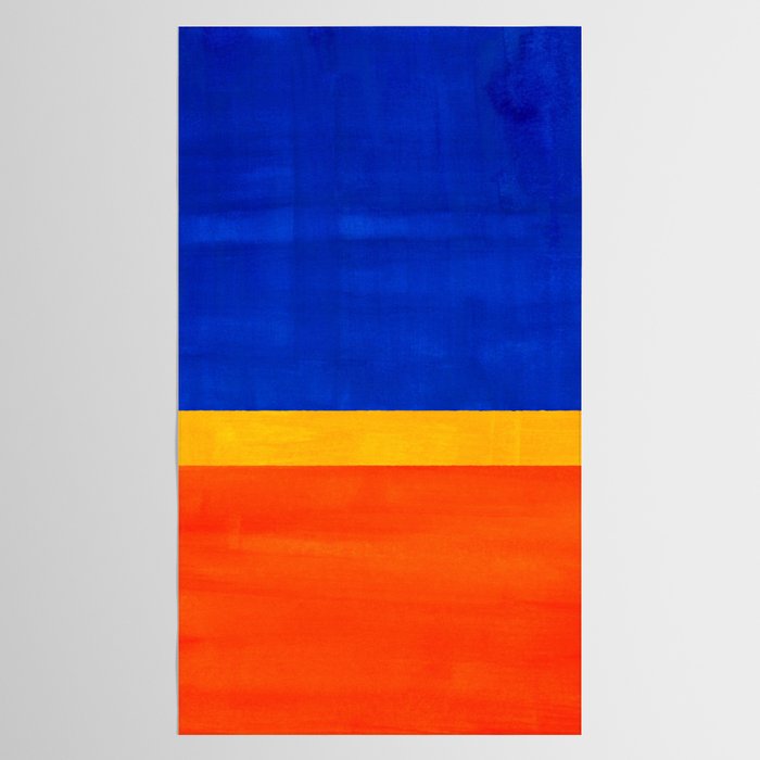Wide Awake Blue Yellow And Orange Colorfield  Tablecloth Gallery Image 2