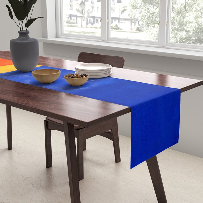 Wide Awake Blue Yellow And Orange Colorfield  Table Runner Gallery Image 2