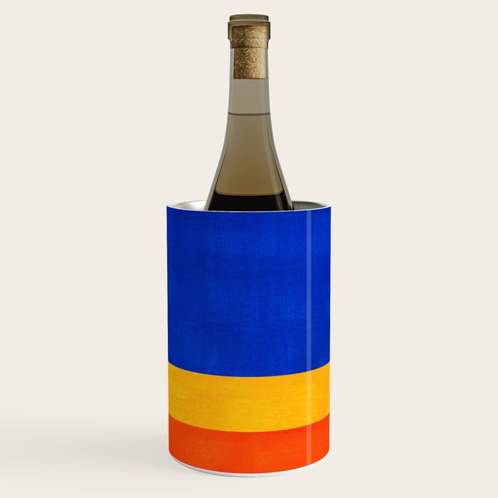 Wide Awake Blue Yellow And Orange Colorfield  Wine Chiller Gallery Image 1