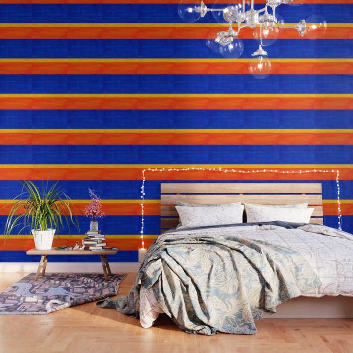 Wide Awake Blue Yellow And Orange Colorfield  Wallpaper Gallery Image 1