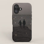 WAITING | couple | sea | collage | sparkle | glitter | black and white | shiny | bling | love  iPhone Case Gallery Image 1