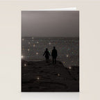 WAITING | couple | sea | collage | sparkle | glitter | black and white | shiny | bling | love  Stationery Card Gallery Image 2