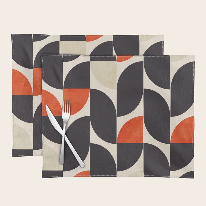 bauhaus mid century shapes abstract Placemat Gallery Image 1