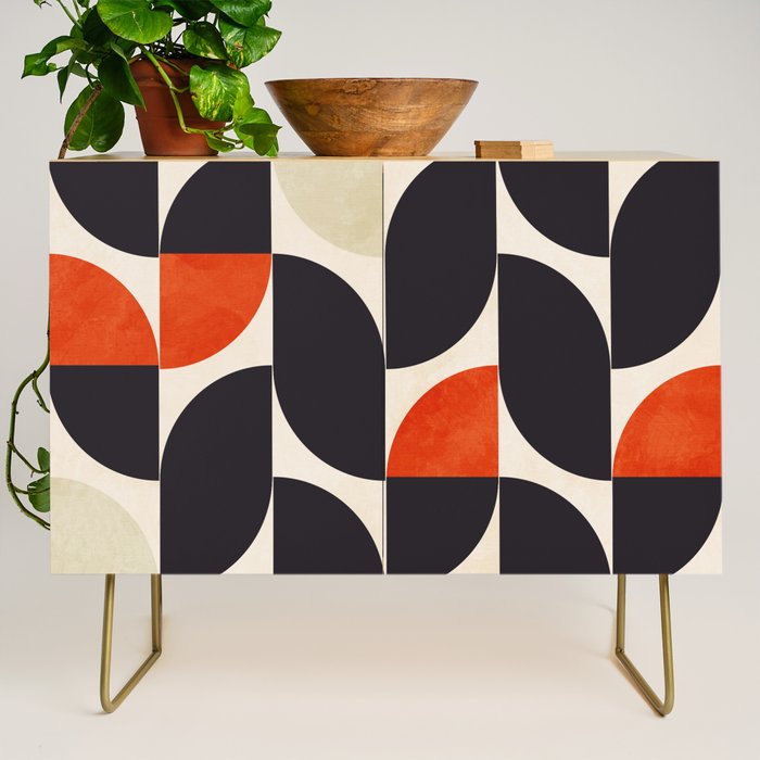 bauhaus mid century shapes abstract Credenza Gallery Image 1