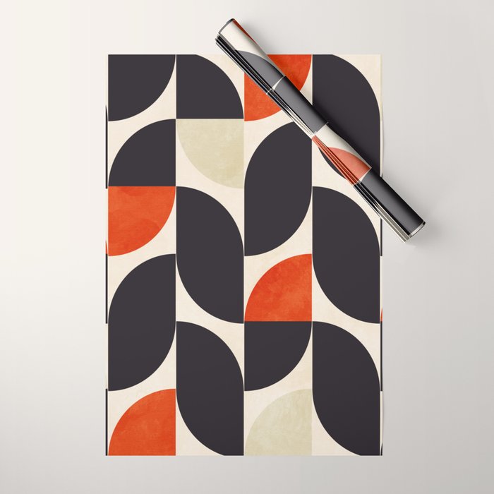 bauhaus mid century shapes abstract Wrapping Paper Gallery Image 1