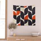 bauhaus mid century shapes abstract Wall Tapestry Gallery Image 2