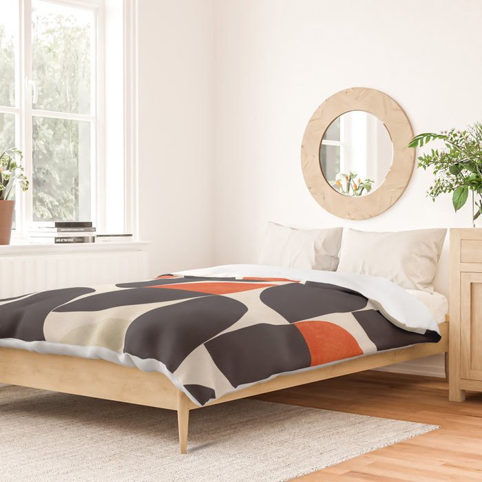 bauhaus mid century shapes abstract Duvet Cover Gallery Image 2