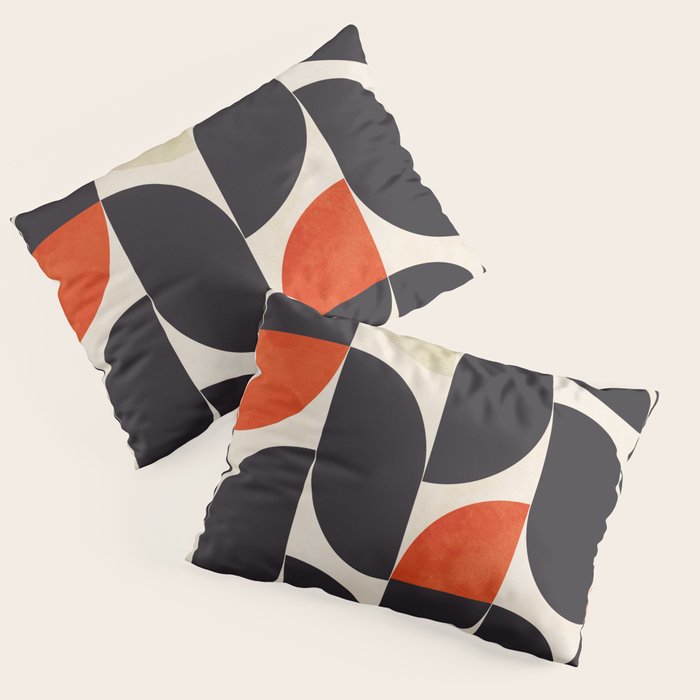 bauhaus mid century shapes abstract Pillow Sham Gallery Image 1