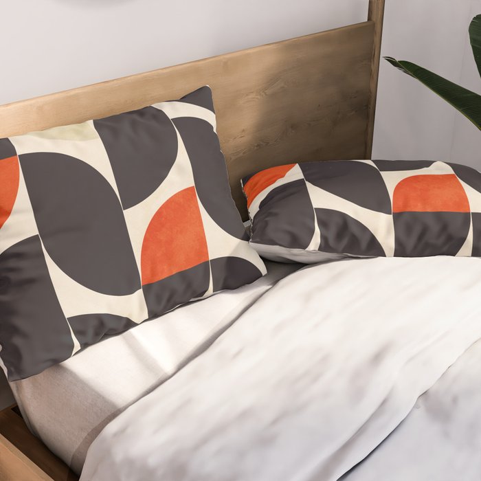 bauhaus mid century shapes abstract Pillow Sham Gallery Image 2