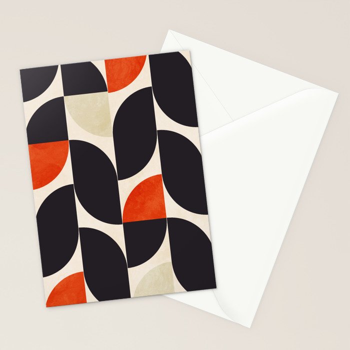bauhaus mid century shapes abstract Stationery Card Gallery Image 2