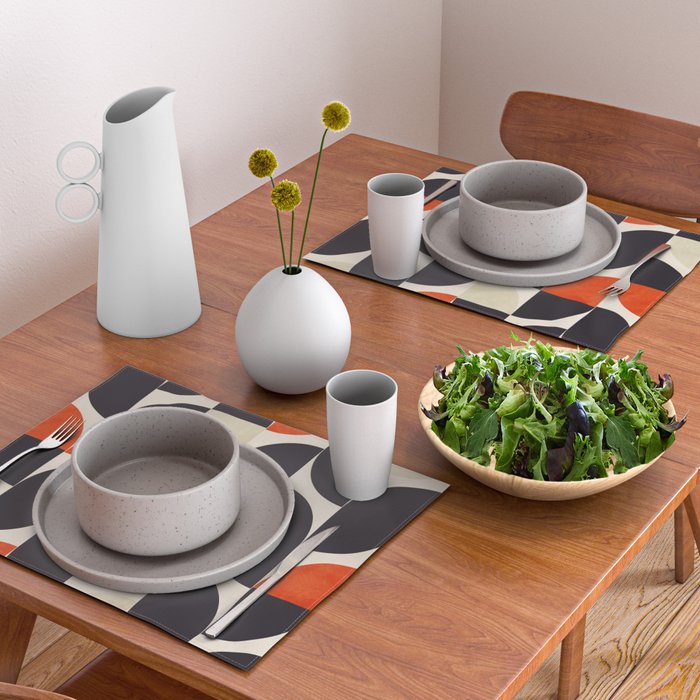bauhaus mid century shapes abstract Placemat Gallery Image 2