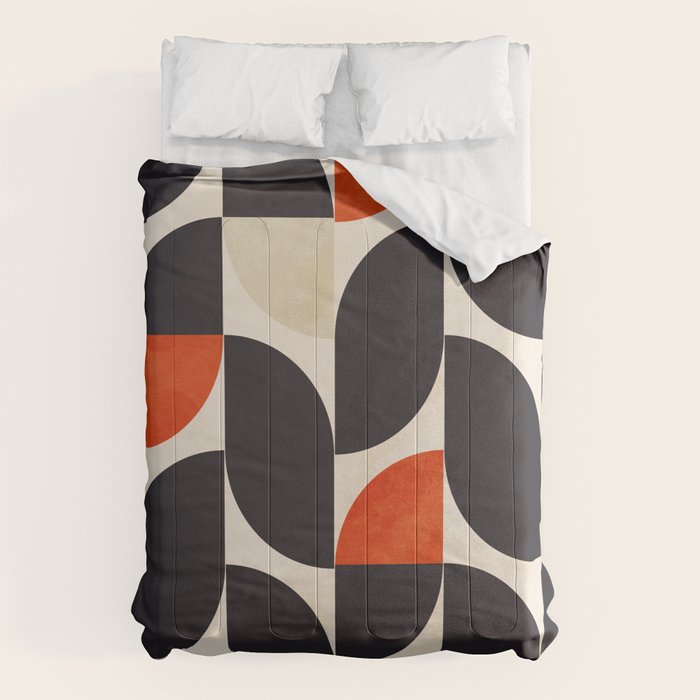 bauhaus mid century shapes abstract Comforter Gallery Image 6