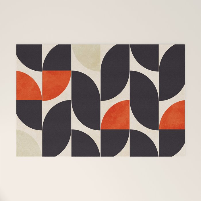 bauhaus mid century shapes abstract Welcome Mat Gallery Image 1