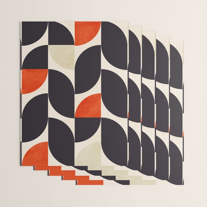 bauhaus mid century shapes abstract Wrapping Paper Gallery Image 3