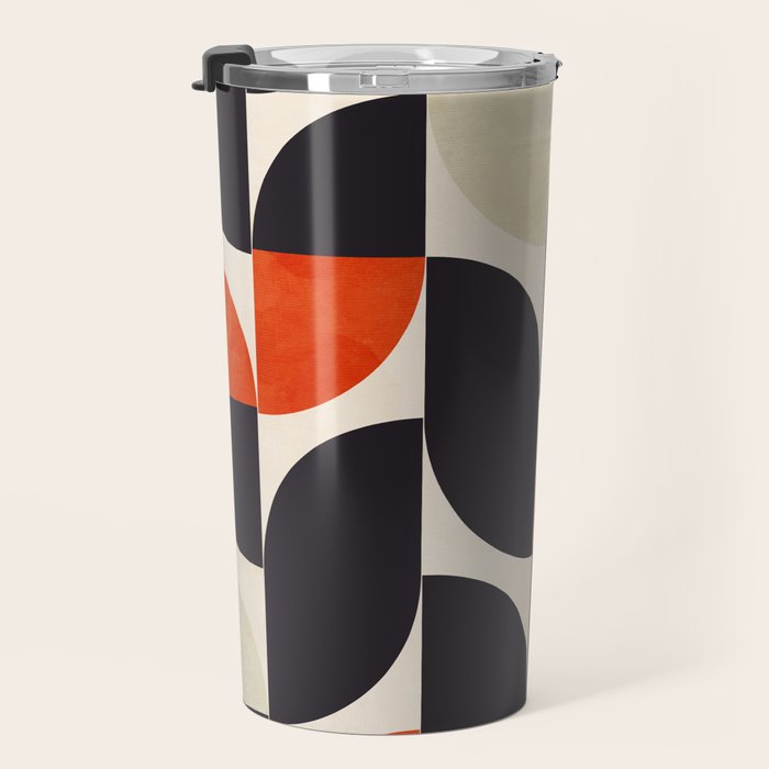 bauhaus mid century shapes abstract Travel Mug Gallery Image 3