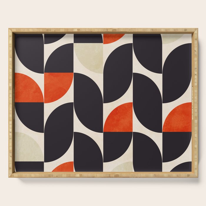 bauhaus mid century shapes abstract Serving Tray Gallery Image 1