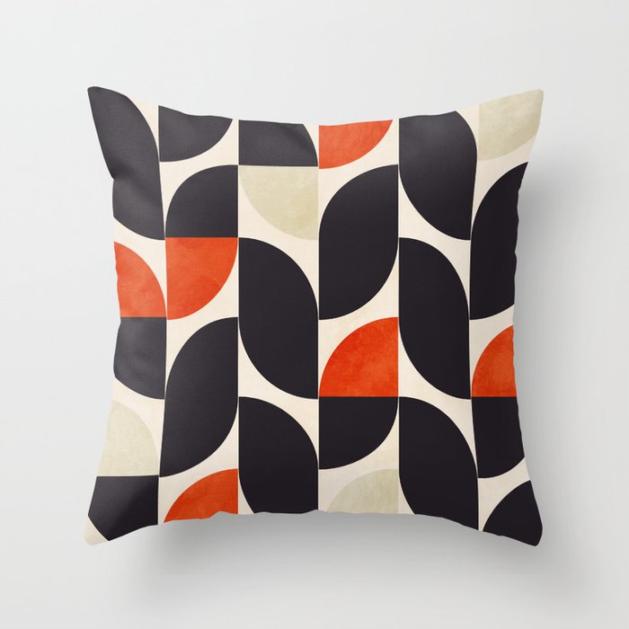 bauhaus mid century shapes abstract Throw Pillow Gallery Image 6