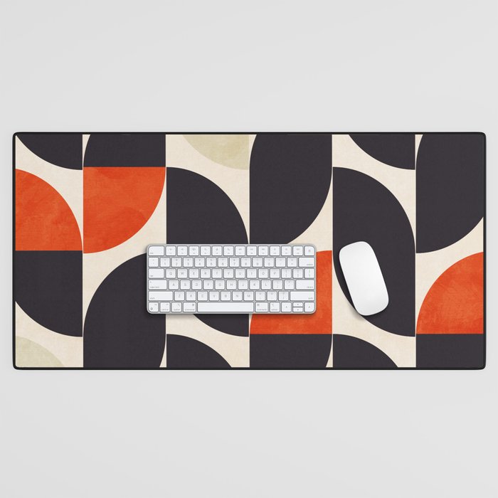 bauhaus mid century shapes abstract Desk Mat Gallery Image 1