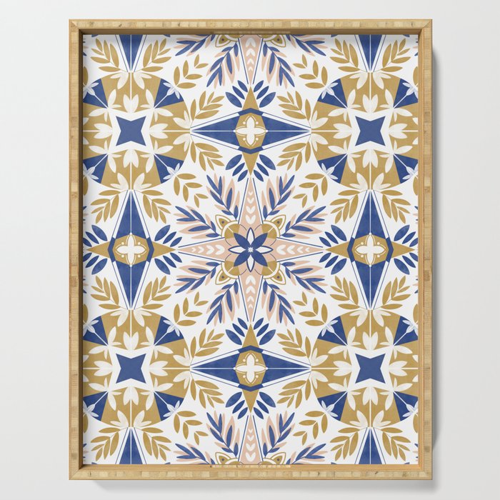 Modern circular nature tile B Serving Tray Gallery Image 1