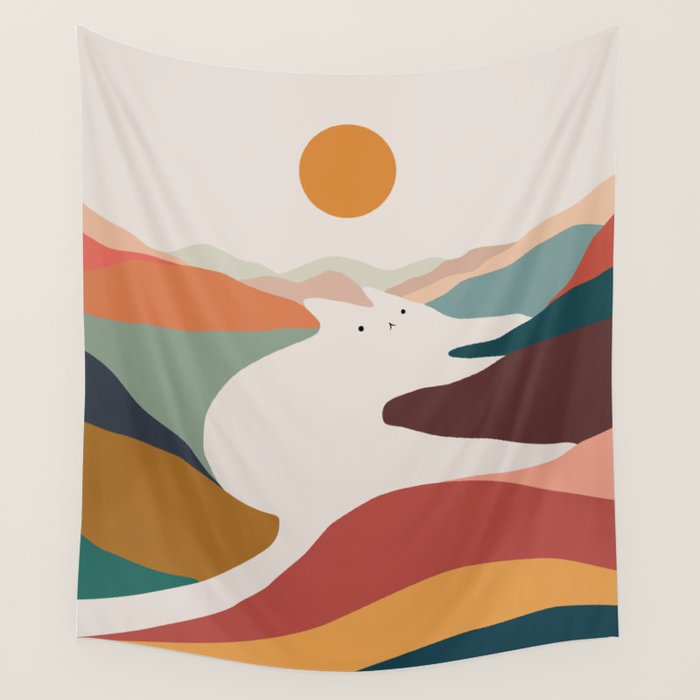 Cat Landscape 190 Wall Tapestry Gallery Image 4