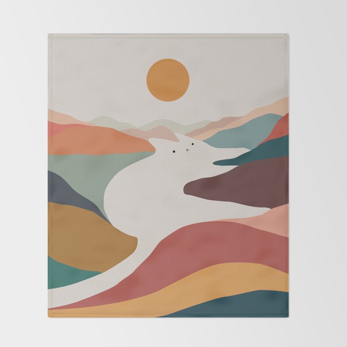 Cat Landscape 190 Throw Blanket Gallery Image 2