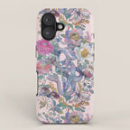 Pink Floral Garden Snake iPhone Case Gallery Image 1